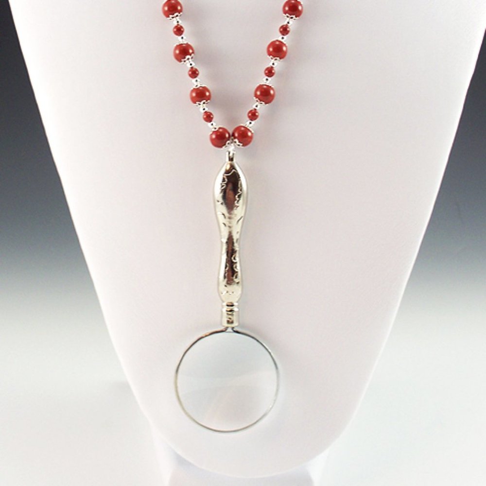 Red Jasper Magnifying Glass Necklace